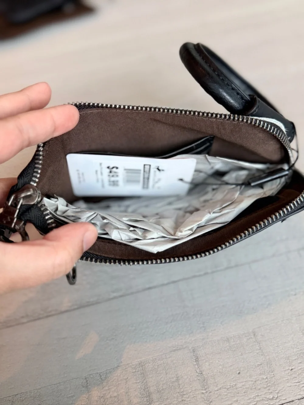 Montana West Genuine Hair-On Cowhide Ring Handle Wristlet Clutch Bag